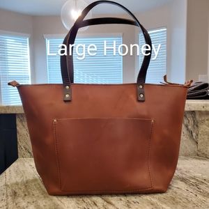 Portland Leather Goods Large Honey zipper tote